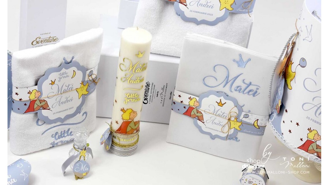 Trusou de botez cu broderie personalizata pentru baieti, Micul print, Le petit prince  25